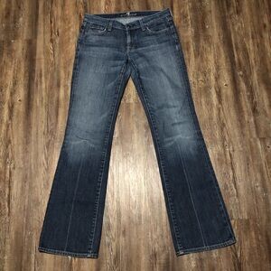 7 For All Mankind Jeans Women's 29 Bootcut Low to Midrise Dark Wash Denim